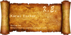Karai Eszter névjegykártya